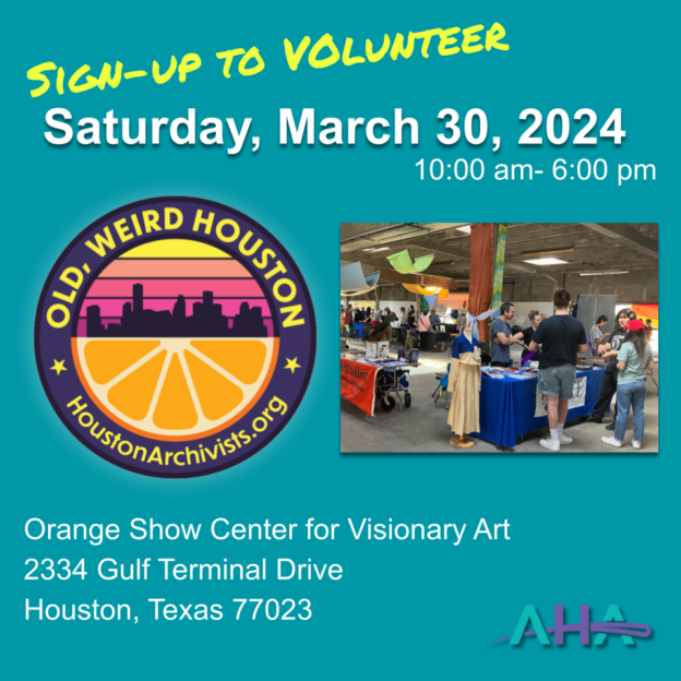 The annual Old, Weird Houston at The Orange Show is on March 30th. We need some volunteers to help with the event. You can sign up to volunteer today.